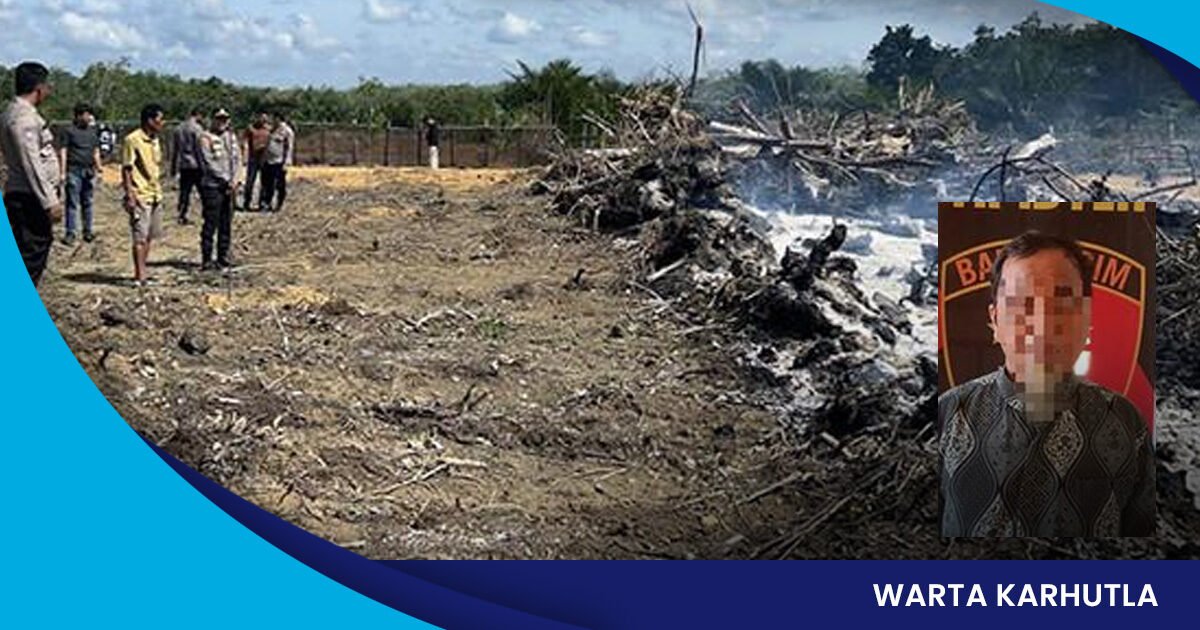 KARHUTLA - Lahan bekas karet yang dibakar SU (59) di Kuansing